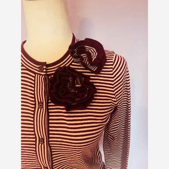 Kate Spade Rosette striped cardigan sweater - Picture 4 of 6